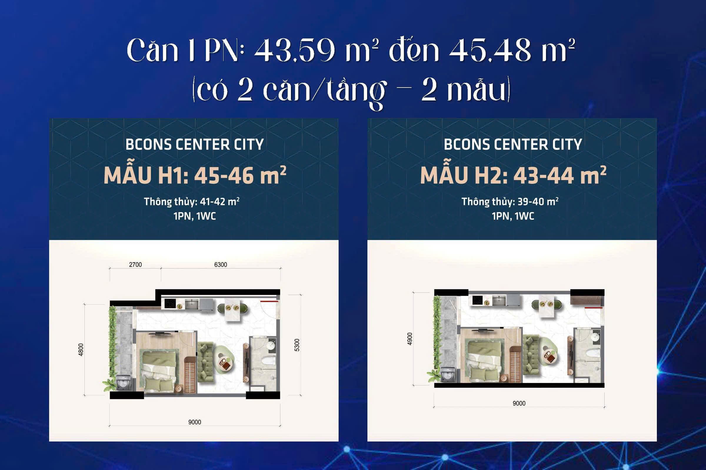 Mặt bằng thiết kế Bcons Center City 3