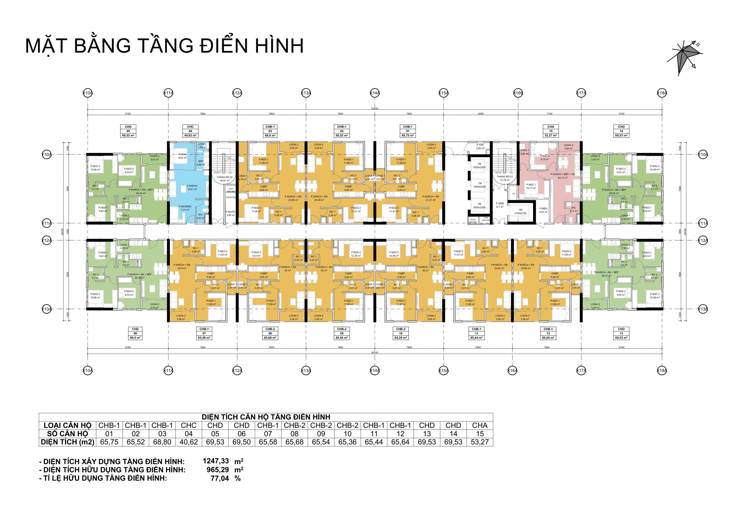 Mặt Bằng Toà CT4 Tầng 3-21